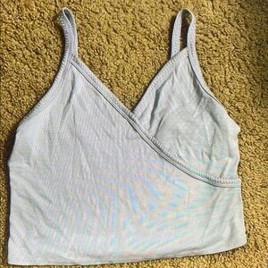 Light Blue Wrap Crop Top